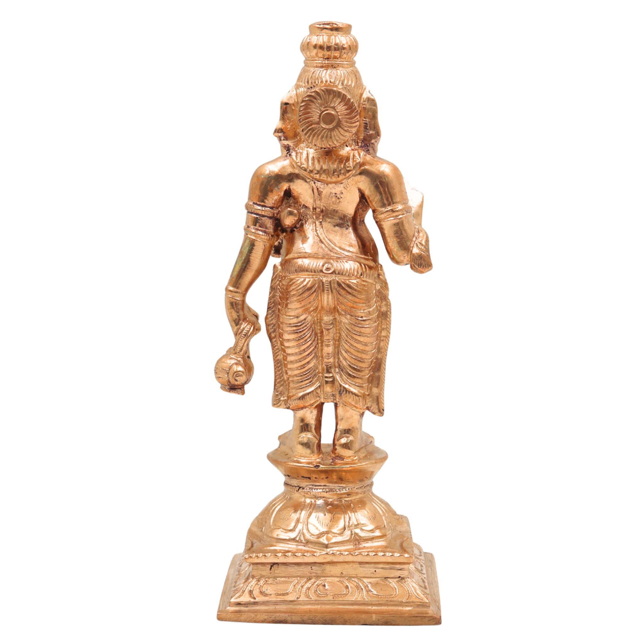 Handcrafted Bronze Agastya Idol | Panchaloha Agathiyar / Agasthya Muni / Siddhar Sculpture | Chola Art South Indian Sage Murti for Pooja & Vastu, Gold, 4.5 Inch, 1 Piece