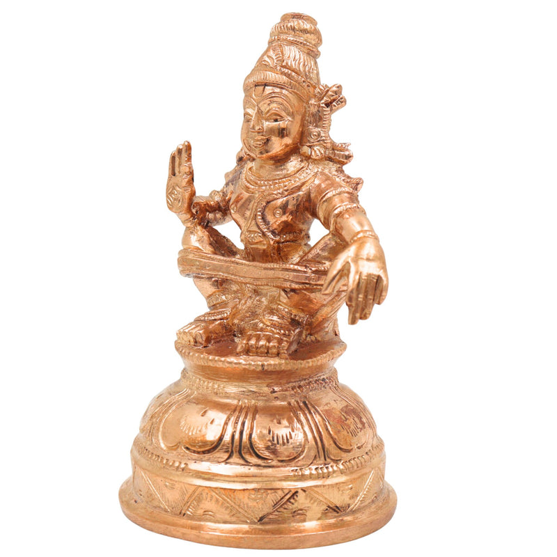 Bronze Swami Ayyappan Idol in Panchaloha – Manikanta | Dharma Shastha | Sabarimala Ayyappa Murti for Home Temple & Pooja, Gold, 4.5 Inch, 1 Piece