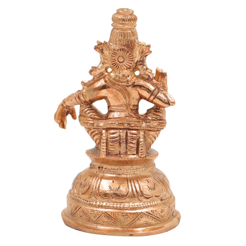 Bronze Swami Ayyappan Idol in Panchaloha – Manikanta | Dharma Shastha | Sabarimala Ayyappa Murti for Home Temple & Pooja, Gold, 4.5 Inch, 1 Piece