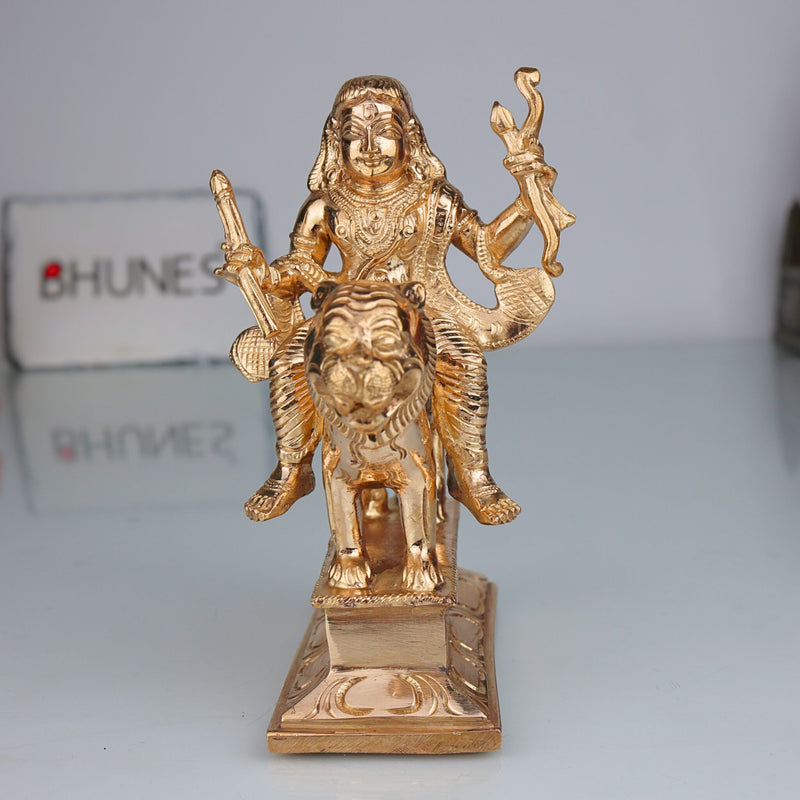 Handcrafted Bronze Swami Ayyappan Idol – Manikanta | Dharma Shasta | Hariharaputra | Panchaloha Lord Ayyappa Murti for Puja & Temple Decor (15cm), Gold, 6 Inch, 1 Piece