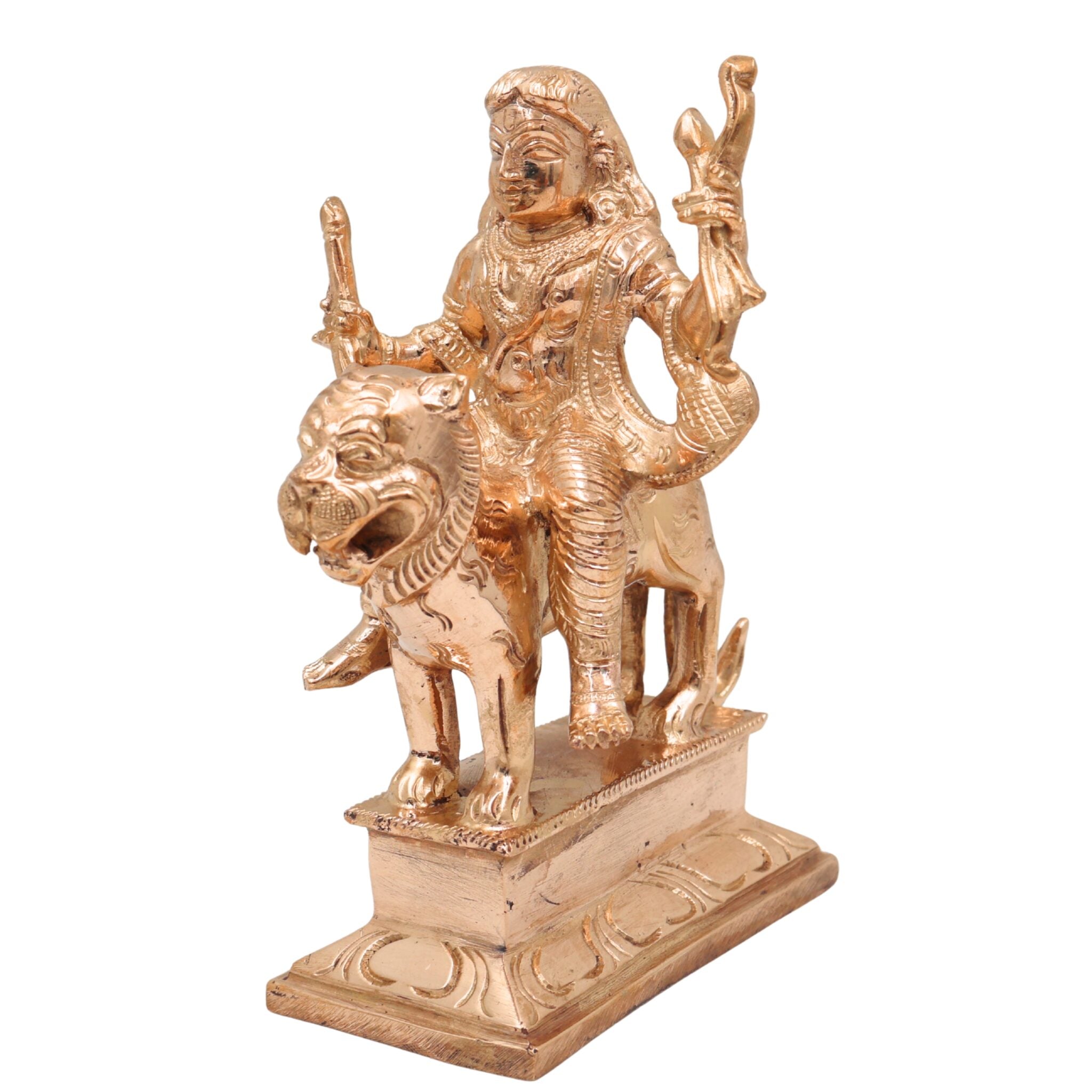 Handcrafted Bronze Swami Ayyappan Idol – Manikanta | Dharma Shasta | Hariharaputra | Panchaloha Lord Ayyappa Murti for Puja & Temple Decor (15cm), Gold, 6 Inch, 1 Piece