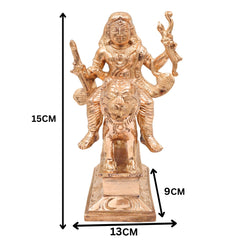 Handcrafted Bronze Swami Ayyappan Idol – Manikanta | Dharma Shasta | Hariharaputra | Panchaloha Lord Ayyappa Murti for Puja & Temple Decor (15cm), Gold, 6 Inch, 1 Piece