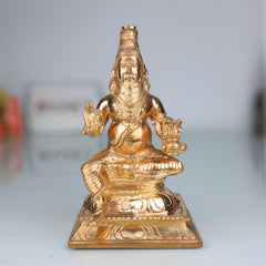 Handcrafted Bronze Agastya Idol | Panchaloha Agathiyar Murti | Sage Agasthya Maharishi Statue for Puja, Temple & Home Decor, Gold, 7 Inch, 1 Piece