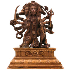 Bronze Panchamukhi Hanuman Idol, Handcrafted Five-Faced Bajrangbali Murti for Pooja, Home Decor, Brown, 5.5 Inch, 1 Piece