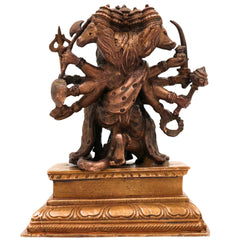 Bronze Panchamukhi Hanuman Idol, Handcrafted Five-Faced Bajrangbali Murti for Pooja, Home Decor, Brown, 5.5 Inch, 1 Piece