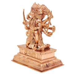 Handcrafted Bronze Panchamukhi Hanuman Idol – Panchamukha Anjaneya | Panchaloha Bajrangbali Murti for Pooja & Temple Decor, Gold, 5.5 Inch, 1 Piece
