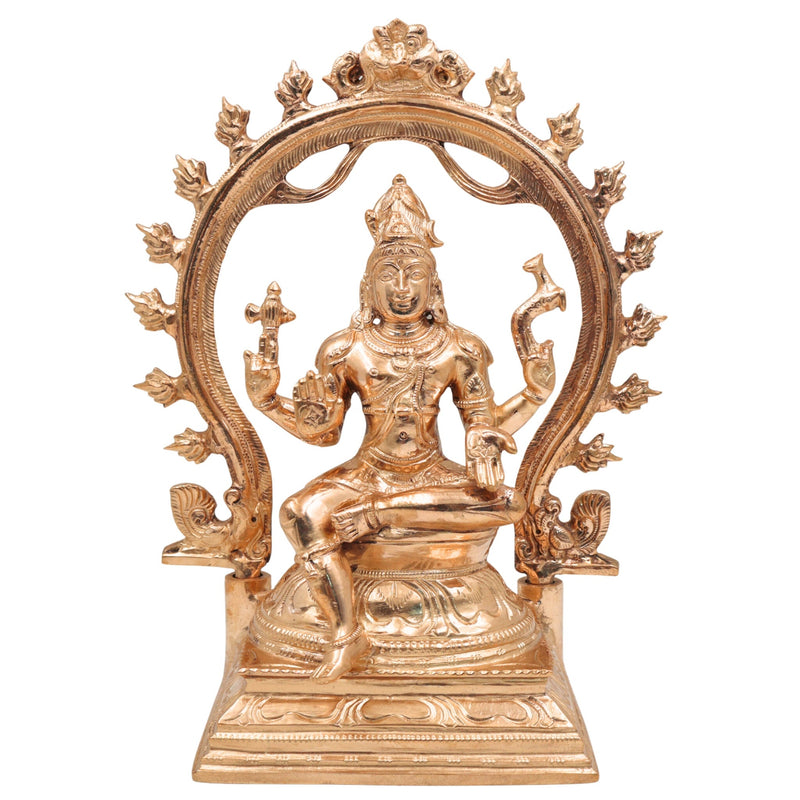 Handcrafted Bronze Lord Shiva Idol | Panchaloha Mahadev Murti – Adiyogi, Shankar, Neelkanth, Nataraja Statue for Home Temple & Decor, Gold, 10 Inch, 1 Piece