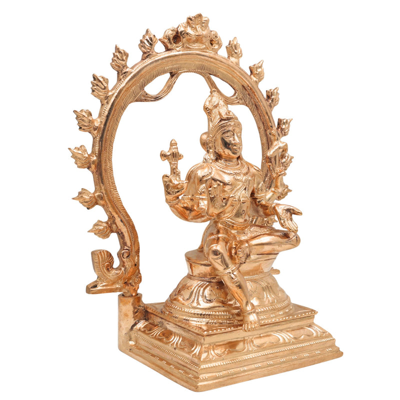 Handcrafted Bronze Lord Shiva Idol | Panchaloha Mahadev Murti – Adiyogi, Shankar, Neelkanth, Nataraja Statue for Home Temple & Decor, Gold, 10 Inch, 1 Piece