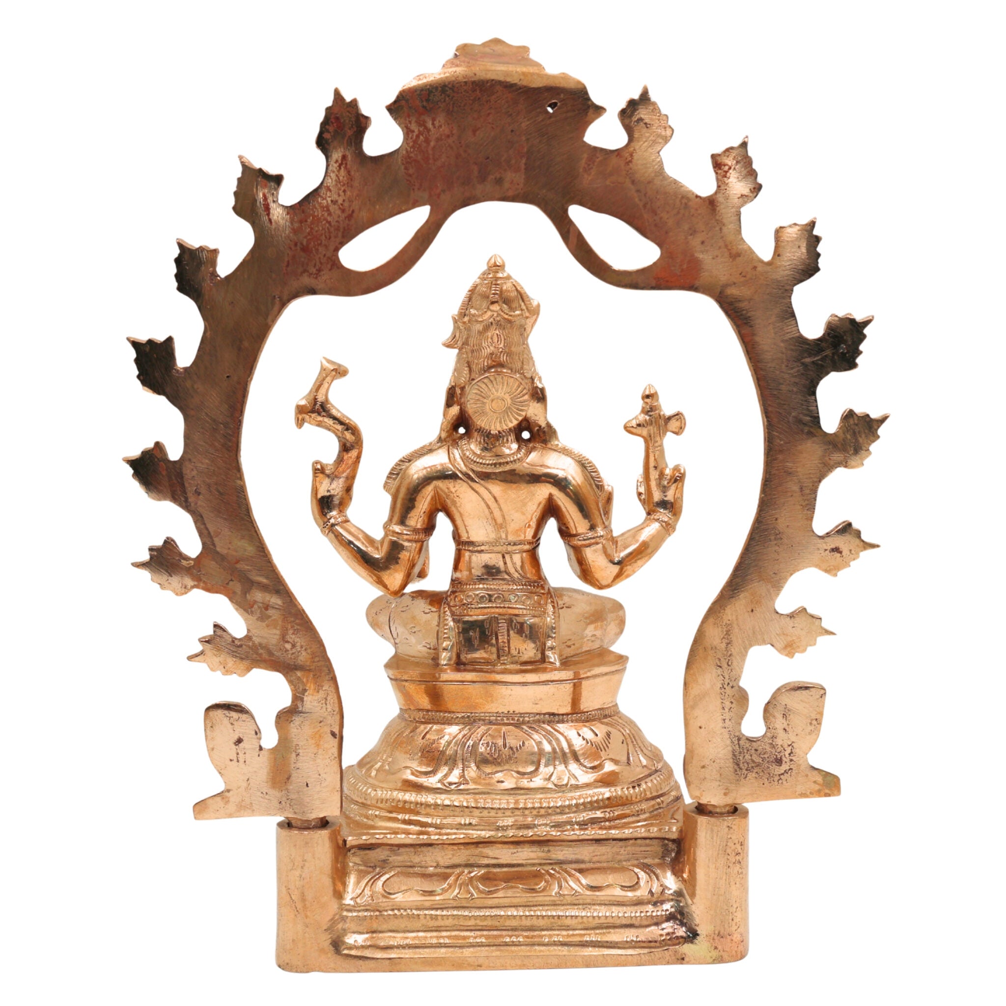 Handcrafted Bronze Lord Shiva Idol | Panchaloha Mahadev Murti – Adiyogi, Shankar, Neelkanth, Nataraja Statue for Home Temple & Decor, Gold, 10 Inch, 1 Piece