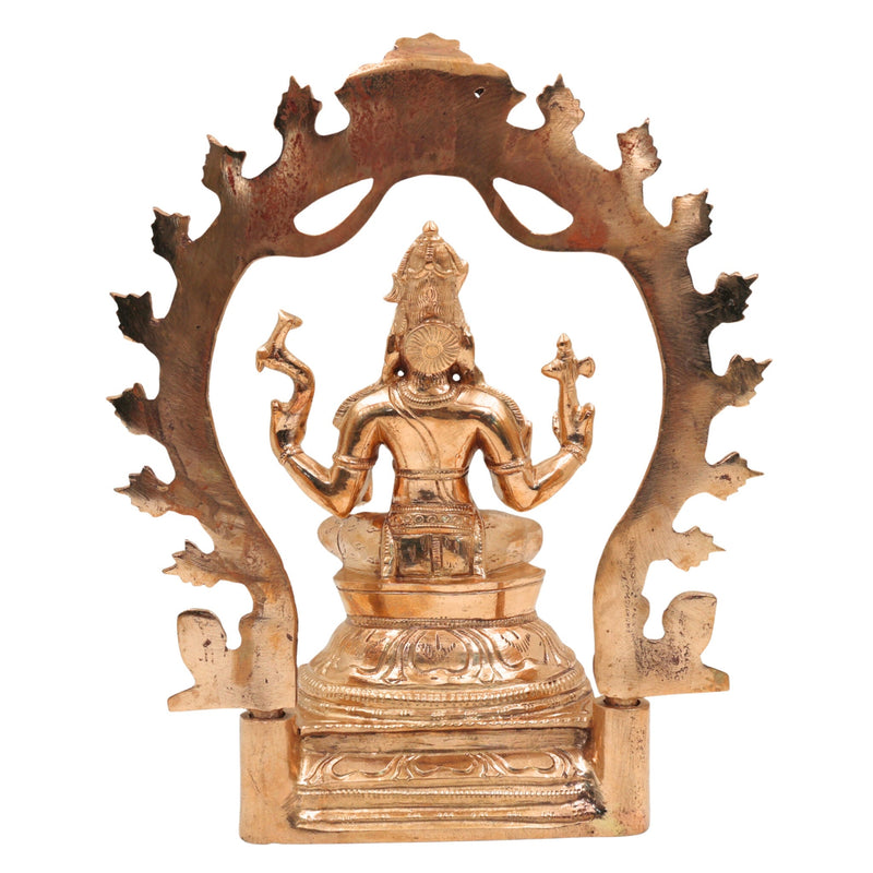 Handcrafted Bronze Lord Shiva Idol | Panchaloha Mahadev Murti – Adiyogi, Shankar, Neelkanth, Nataraja Statue for Home Temple & Decor, Gold, 10 Inch, 1 Piece