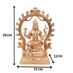Handcrafted Bronze Lord Shiva Idol | Panchaloha Mahadev Murti – Adiyogi, Shankar, Neelkanth, Nataraja Statue for Home Temple & Decor, Gold, 10 Inch, 1 Piece