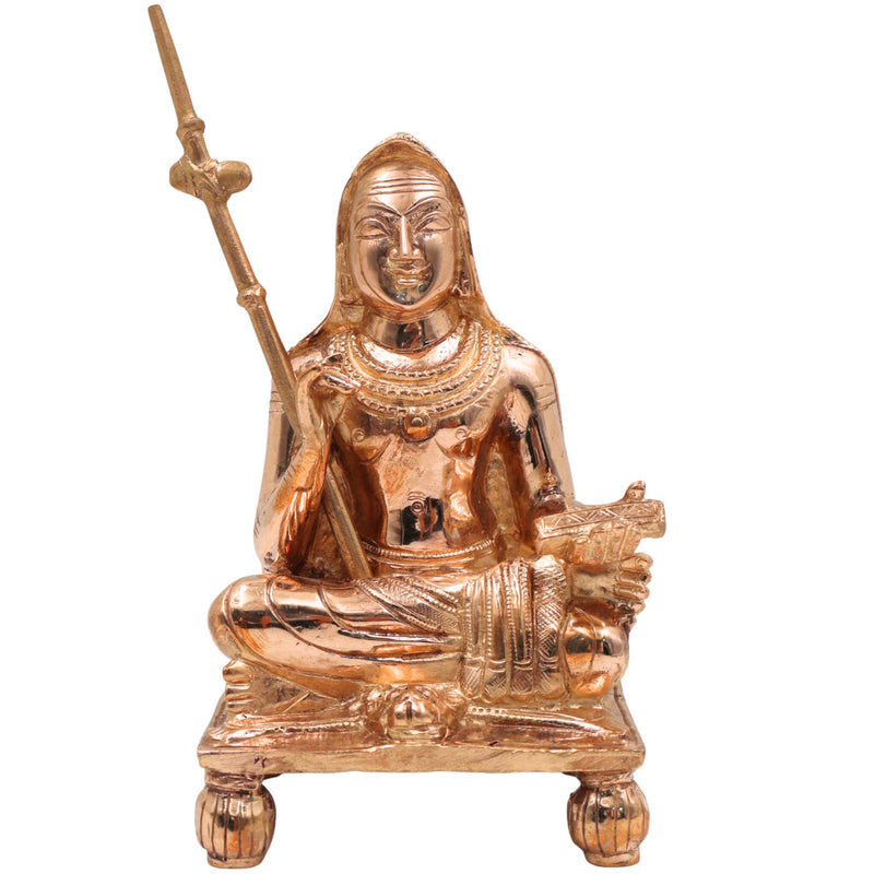 Handcrafted Bronze Adi Shankaracharya Idol | Panchaloha Jagadguru Shankara Murti | Advaita Vedanta Guru Statue in Chola Style for Pooja & Temple", Gold, 6.5 Inch, 1 Piece