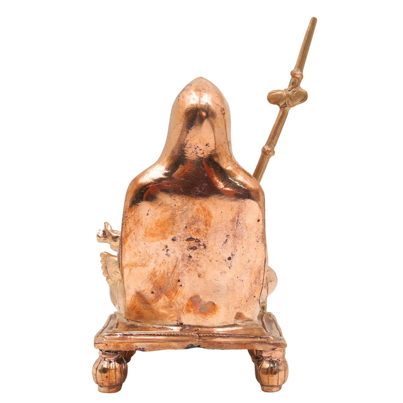 Handcrafted Bronze Adi Shankaracharya Idol | Panchaloha Jagadguru Shankara Murti | Advaita Vedanta Guru Statue in Chola Style for Pooja & Temple", Gold, 6.5 Inch, 1 Piece