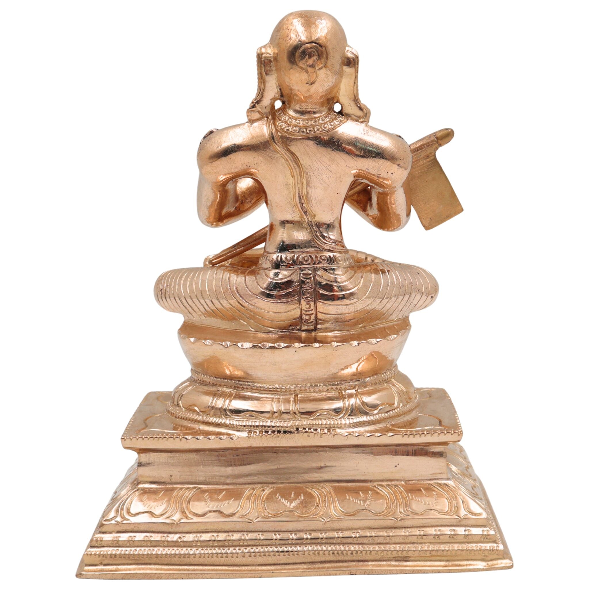 Bronze Handcrafted Ramanuja Idol Sri Ramanujacharya | Vishishtadvaita Acharya | Panchaloha Yatiraja Murti for Puja & Temple Décor, Gold, 7 Inch, 1 Piece