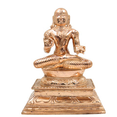 Bronze Handcrafted Madhvacharya Idol | Purnaprajna Anandatirtha Dvaita Acharya Statue in Panchaloha – Chola Art South Indian Sculpture, Gold, 7 Inch, 1 Piece
