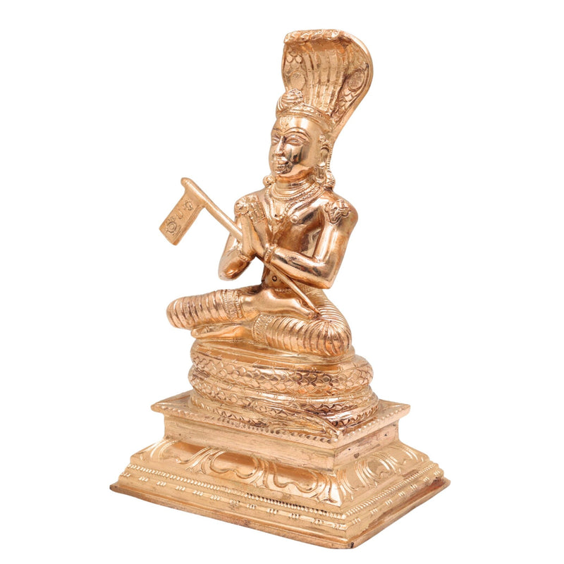 Handcrafted Bronze Manavala Mamunigal Idol | Panchaloha Varavaramuni Acharya Statue | South Indian Vaishnava Guru Swamy Vigraham, Gold, 8.5 Inch, 1 Piece