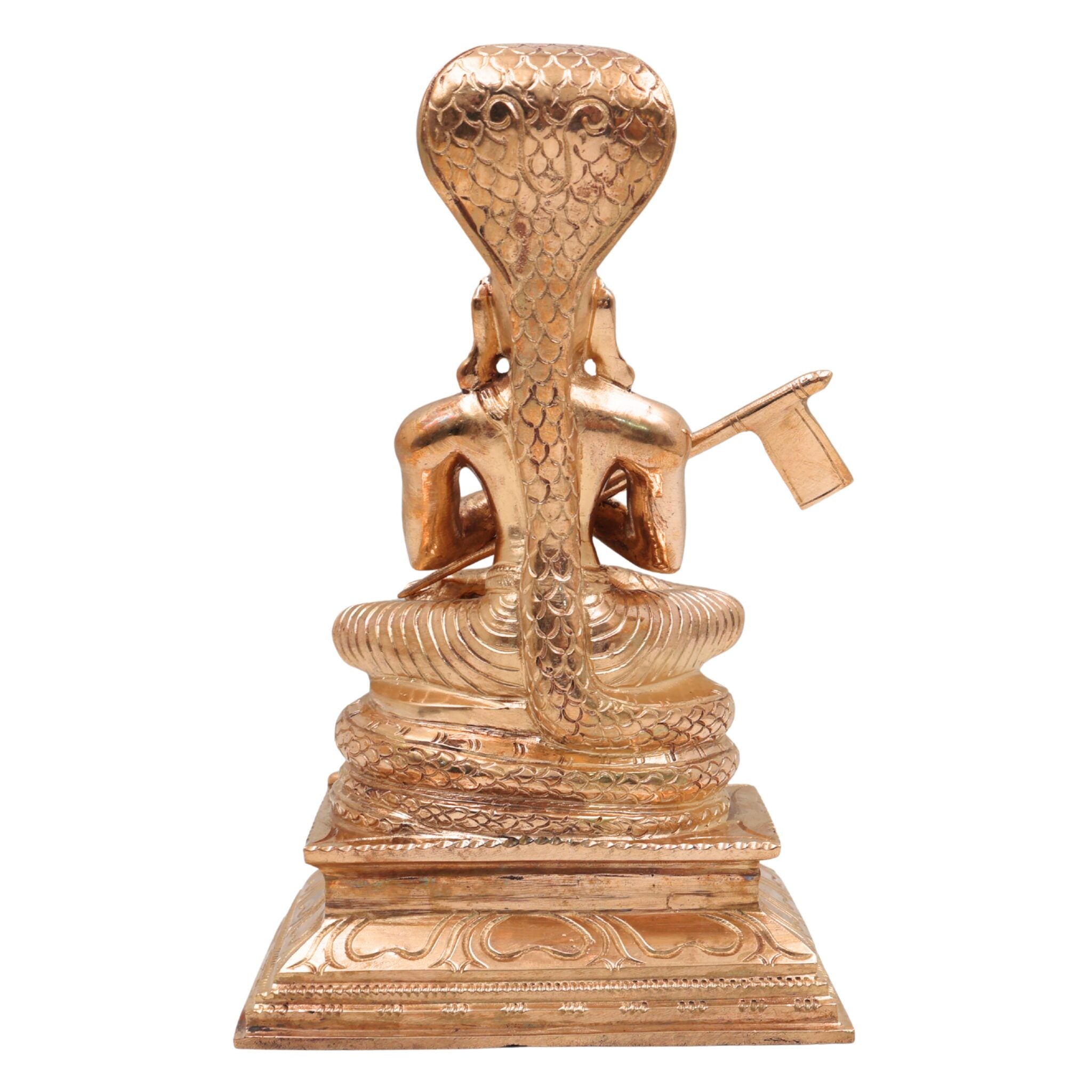 Handcrafted Bronze Manavala Mamunigal Idol | Panchaloha Varavaramuni Acharya Statue | South Indian Vaishnava Guru Swamy Vigraham, Gold, 8.5 Inch, 1 Piece