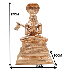 Handcrafted Bronze Manavala Mamunigal Idol | Panchaloha Varavaramuni Acharya Statue | South Indian Vaishnava Guru Swamy Vigraham, Gold, 8.5 Inch, 1 Piece