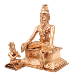 Traditional Bronze Agastya Rishi Idol | Panchaloha Siddhar Agastiar Murti | Handcrafted Chola Art Sage Sculpture for Pooja & Home Temple, Gold, 6 Inch, 1 Piece