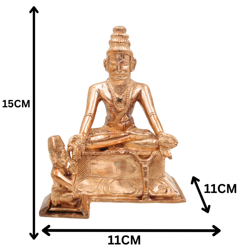 Traditional Bronze Agastya Rishi Idol | Panchaloha Siddhar Agastiar Murti | Handcrafted Chola Art Sage Sculpture for Pooja & Home Temple, Gold, 6 Inch, 1 Piece
