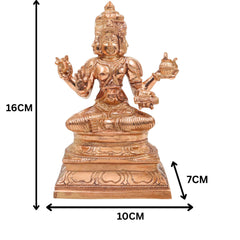 Handcrafted Bronze Chaturmukha Brahma Idol | Panchaloha Hiranyagarbha Prajapati Murti | Four-Faced Kamalasan Creator God Statue for Pooja, Temple & Vastu Decor, Gold, 6.5 Inch, 1 Piece