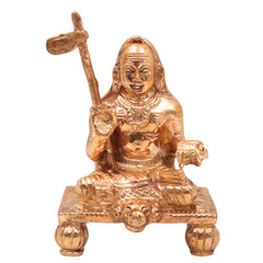 Handcrafted Bronze Adi Shankaracharya Idol – Panchaloha Vedanta Guru Murti | Shankara Bhagavatpada | Advaita Acharya Statue for Pooja & Decor, Gold, 4 Inch, 1 Piece