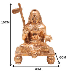 Handcrafted Bronze Adi Shankaracharya Idol – Panchaloha Vedanta Guru Murti | Shankara Bhagavatpada | Advaita Acharya Statue for Pooja & Decor, Gold, 4 Inch, 1 Piece