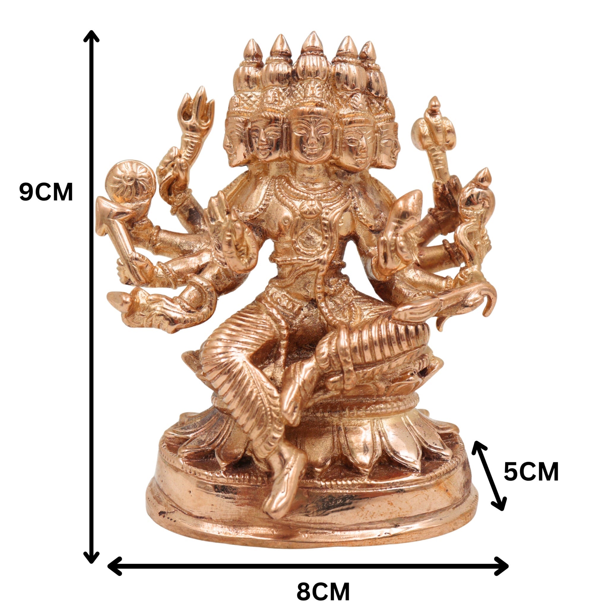 Handcrafted Bronze Vishwakarma Idol | Panchaloha Lord Vishwakarma Murti | Panchaloha Lord Vishwakarma Murti | Vishvakarman Bhagwan for Pooja, Temple & Factory Worship, Gold, 3.5 Inch, 1 Piece