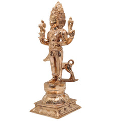 Bronze Kala Bhairava Idol – Panchaloha Kaal Bhairav Murti | Handcrafted South Indian Bhairava Statue | Bhairava Swamy, Kshetrapalaka, Ashta Bhairava Sculpture for Puja & Temple, Gold, 12.5 Inch, 1 Piece