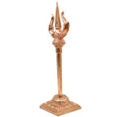 Bronze Handcrafted Trishul of Lord Shiva, Panchaloha Shiva Trident, Kanchu Trishul for Pooja, Vastu & Temple Decor, Gold, 12.5 Inch, 1 Piece