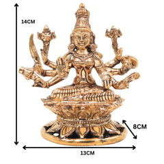 Handcrafted Bronze Ashta  Lakshmi Idol Set – Panchaloha Asta Laxmi Murti in Chola Art | Kanchu / Pittalai South Indian Temple Style Statues, Gold, 5.5 Inch, 8 Piece