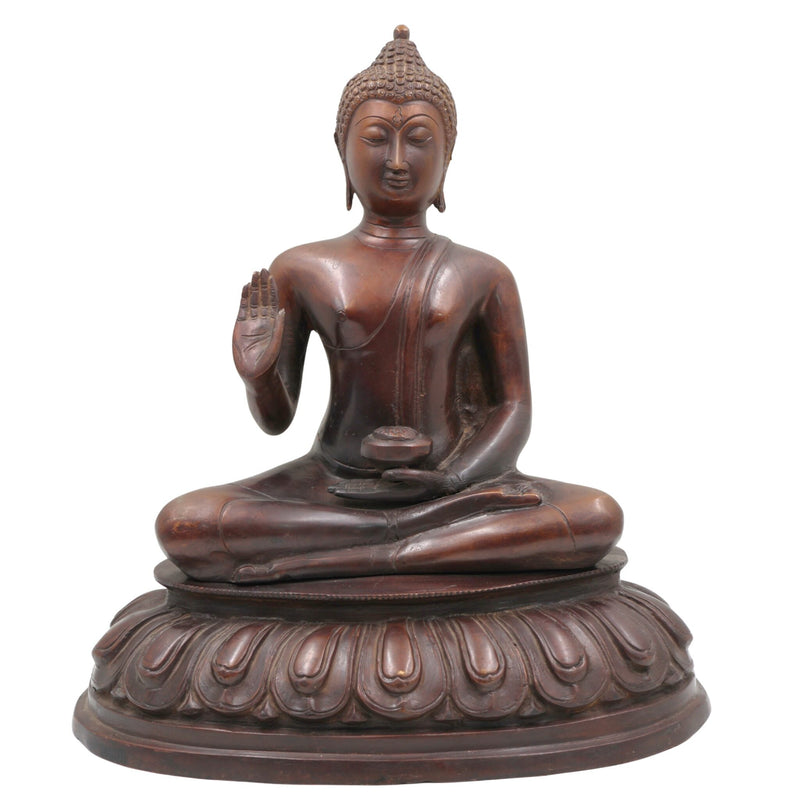 Brass Gautam Buddha Idol | Shakyamuni Pital Murti for Home Decor, Pooja, Temple | Siddhartha Tathagata Buddha Statue Showpiece – 5.85 KG, Gold, 5.5 Inch, 1 Piece