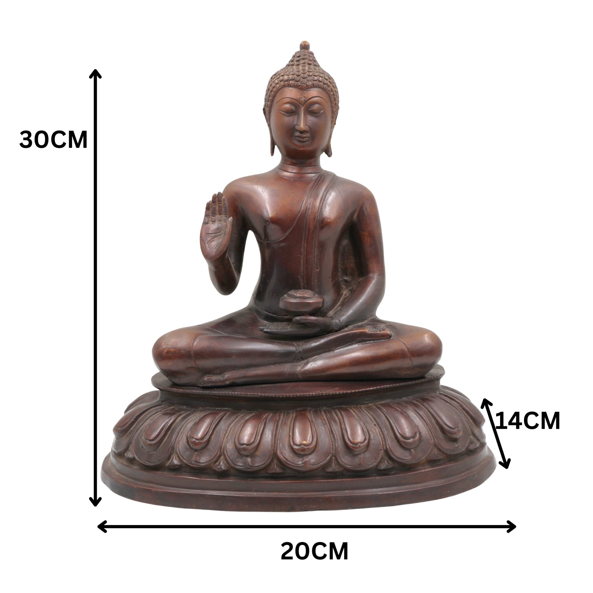Brass Gautam Buddha Idol | Shakyamuni Pital Murti for Home Decor, Pooja, Temple | Siddhartha Tathagata Buddha Statue Showpiece – 5.85 KG, Gold, 5.5 Inch, 1 Piece