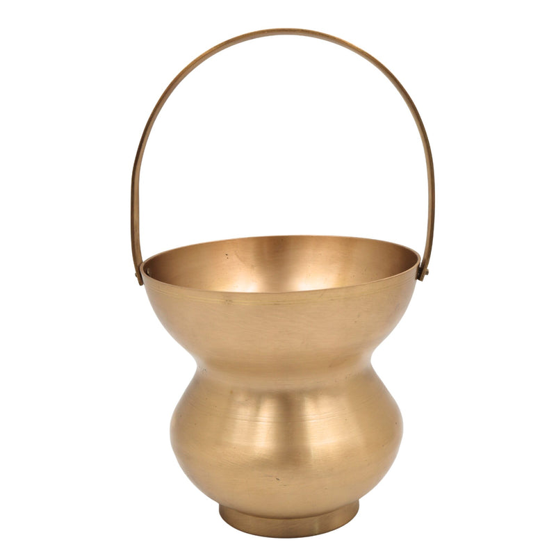 Brass Kamandal for Pooja, Pital Kamandalu, Kansa Kamandal, Tamrapatra Water Pot for Sadhu, Rishi, Yogi, Muni & Meditation Rituals, Gold, 10.5 Inch, 1 Piece