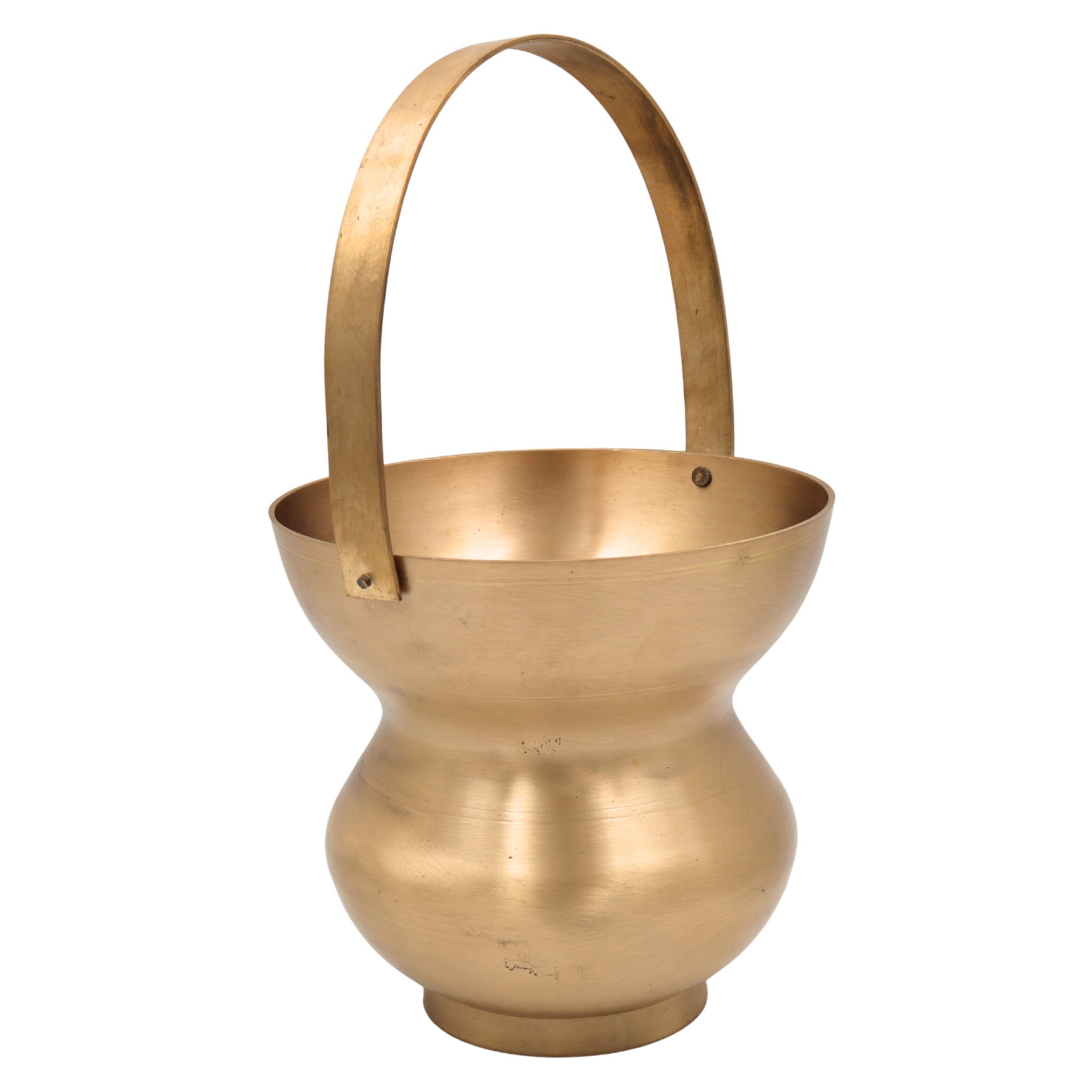 Brass Kamandal for Pooja, Pital Kamandalu, Kansa Kamandal, Tamrapatra Water Pot for Sadhu, Rishi, Yogi, Muni & Meditation Rituals, Gold, 10.5 Inch, 1 Piece