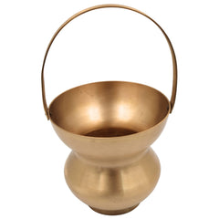 Brass Kamandal for Pooja, Pital Kamandalu, Kansa Kamandal, Tamrapatra Water Pot for Sadhu, Rishi, Yogi, Muni & Meditation Rituals, Gold, 10.5 Inch, 1 Piece