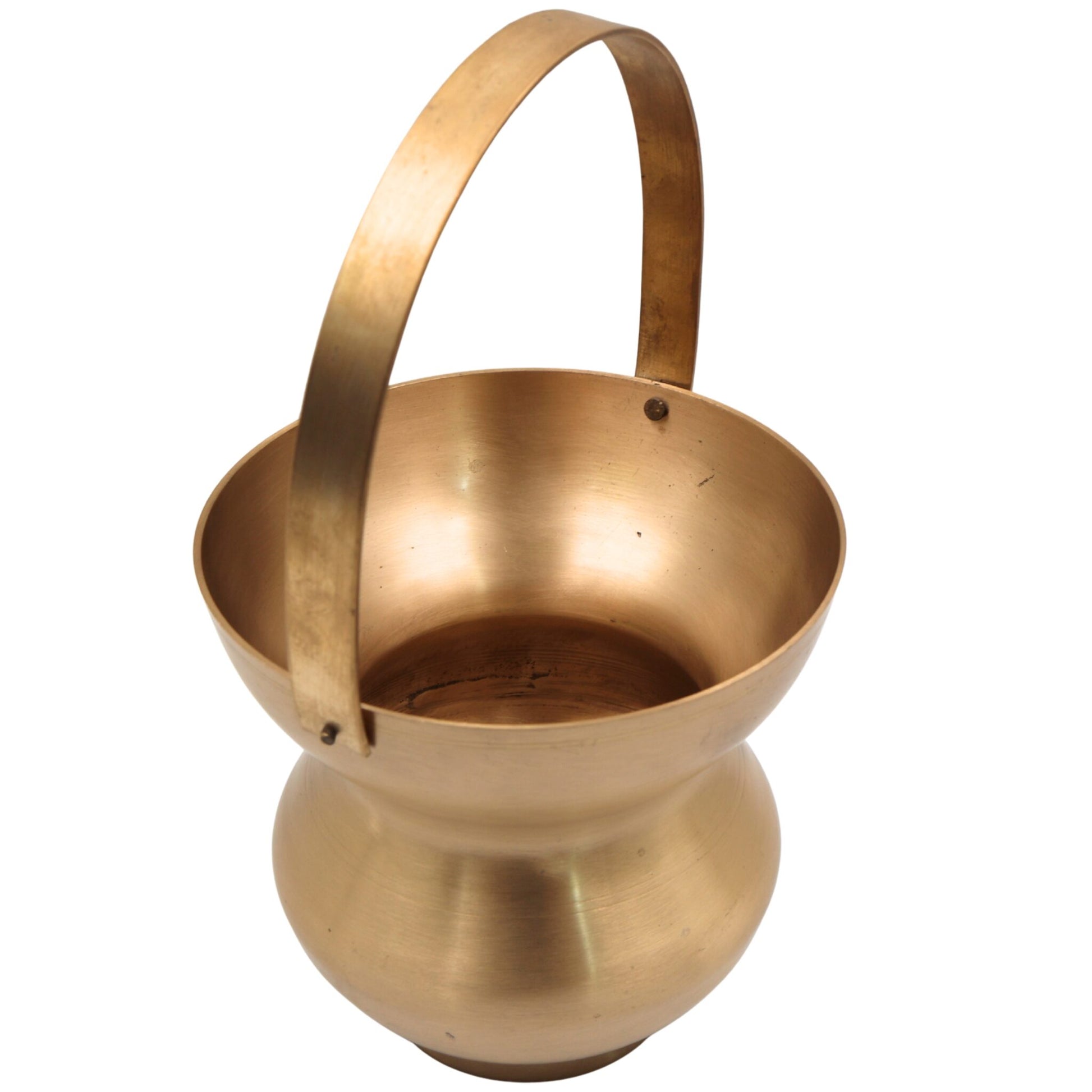 Brass Kamandal for Pooja, Pital Kamandalu, Kansa Kamandal, Tamrapatra Water Pot for Sadhu, Rishi, Yogi, Muni & Meditation Rituals, Gold, 10.5 Inch, 1 Piece