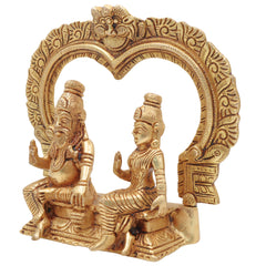 Bronze Agastya Lopamudra Idol, Handcrafted Panchaloha Murti, South Indian Decorative & Puja Statue, Gold, 7 Inch, 1 Piece