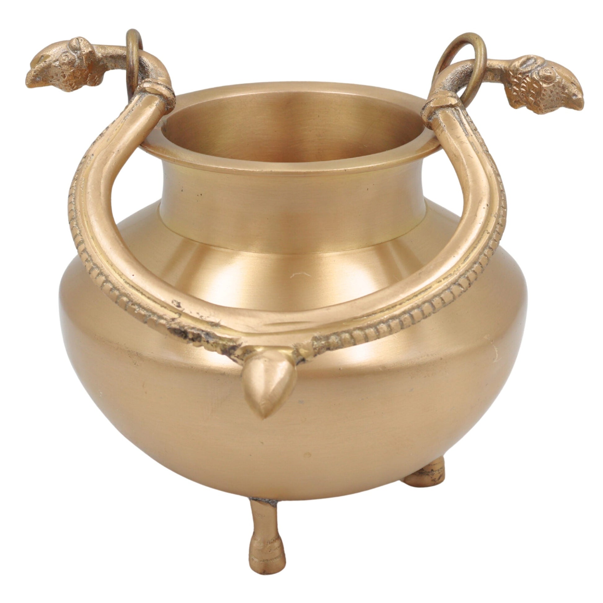 Brass Kamandal for Pooja, Pital Kamandalu, Kansa, Hitalle Water Pot for Rishi, Sadhu, Yogi, Muni, Puja, Havan & Meditation Rituals, Gold, 11 Inch, 1 Piece