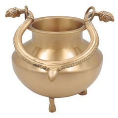 Brass Kamandal for Pooja, Pital Kamandalu, Kansa, Hitalle Water Pot for Rishi, Sadhu, Yogi, Muni, Puja, Havan & Meditation Rituals, Gold, 11 Inch, 1 Piece