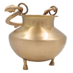Brass Kamandal for Pooja, Pital Kamandalu, Kansa, Hitalle Water Pot for Rishi, Sadhu, Yogi, Muni, Puja, Havan & Meditation Rituals, Gold, 11 Inch, 1 Piece