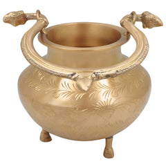 Brass Kamandal for Pooja, Hand Carved Pital Kamandalu Water Pot for Sadhu, Rishi, Yogi, Muni, Meditation, and Vedic Rituals, Gold, 11 Inch, 1 Piece (Copy)