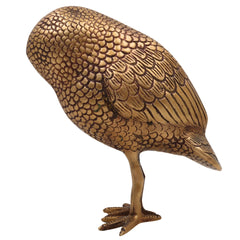 Brass Owl Idol Ullu Murti for Home Decor, Vastu, Pooja | Handcrafted Peetal Uluka Sculpture by Bhunes, Gold, 10 Inch
