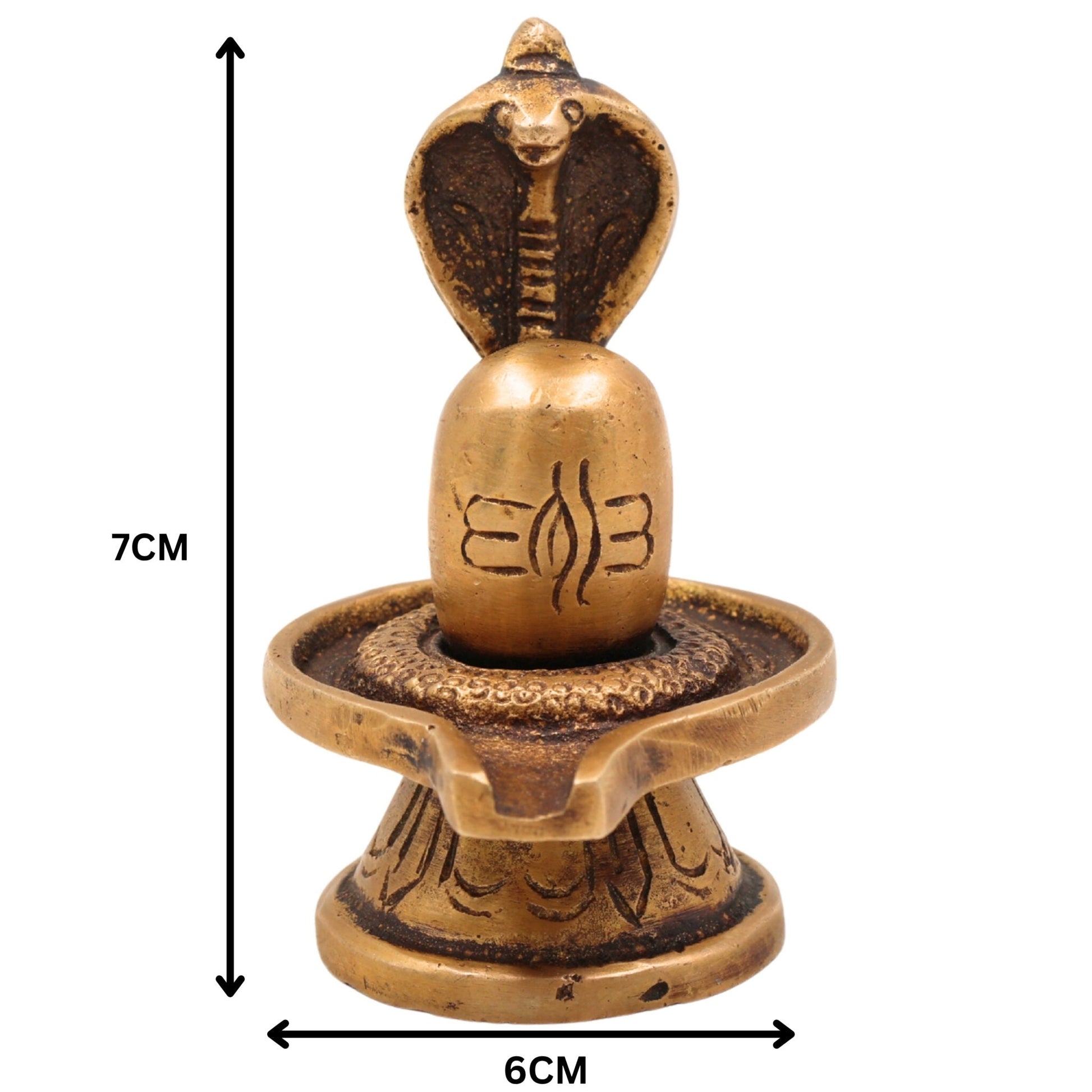 Brass Handcrafted Shiva Lingam Idol, Lingam | Pital Shivling Murti for Pooja, Vastu & Jyotirlinga Worship, Gold, 3 Inch