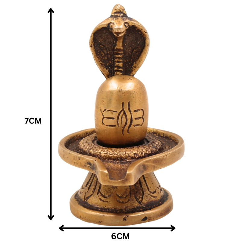 Brass Handcrafted Shiva Lingam Idol, Lingam | Pital Shivling Murti for Pooja, Vastu & Jyotirlinga Worship, Gold, 3 Inch