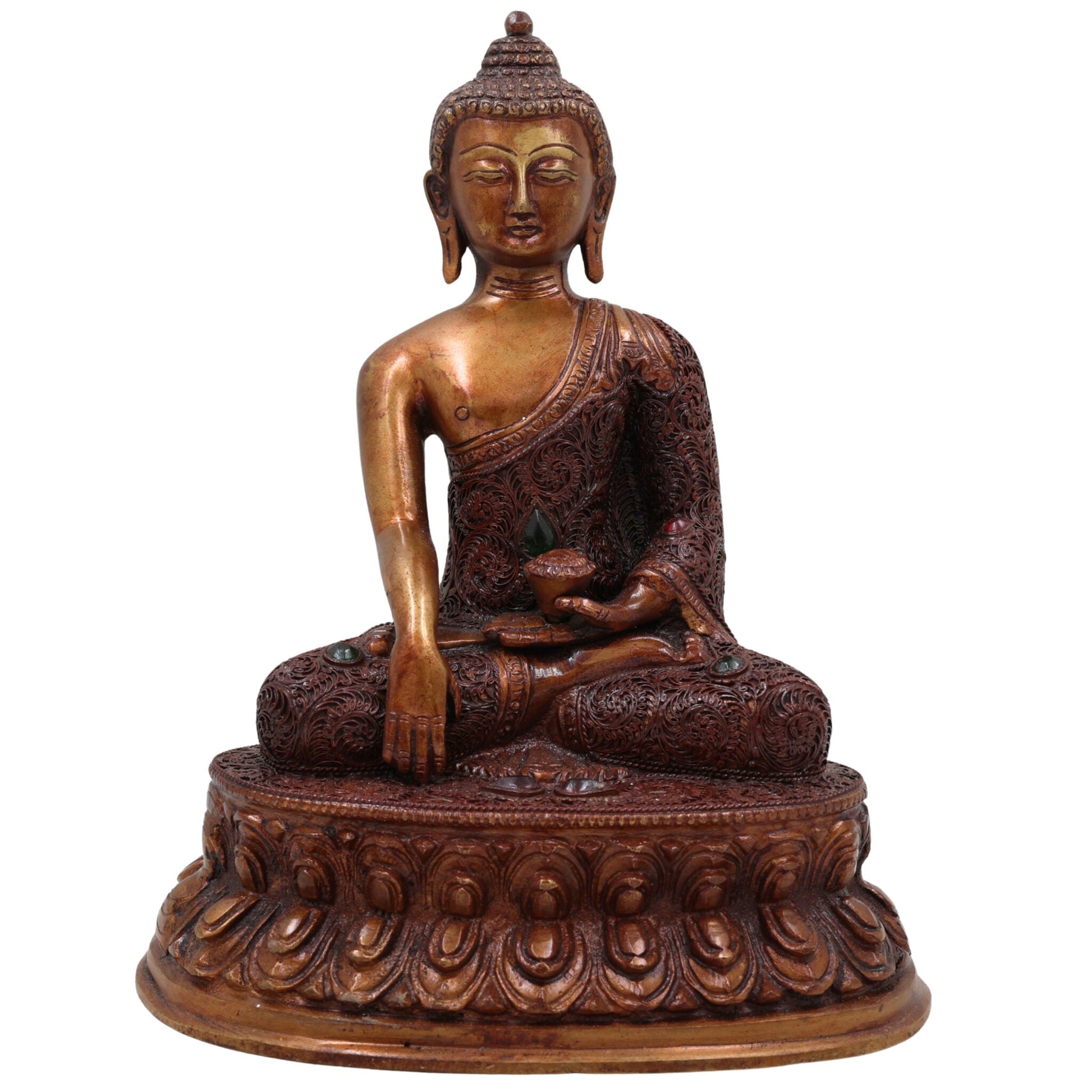 Brass Handcrafted Gautam Buddha Idol | Shakyamuni Tathagata Statue for Home Temple, Meditation, Vastu & Spiritual Decor, Brown, 10 Inch
