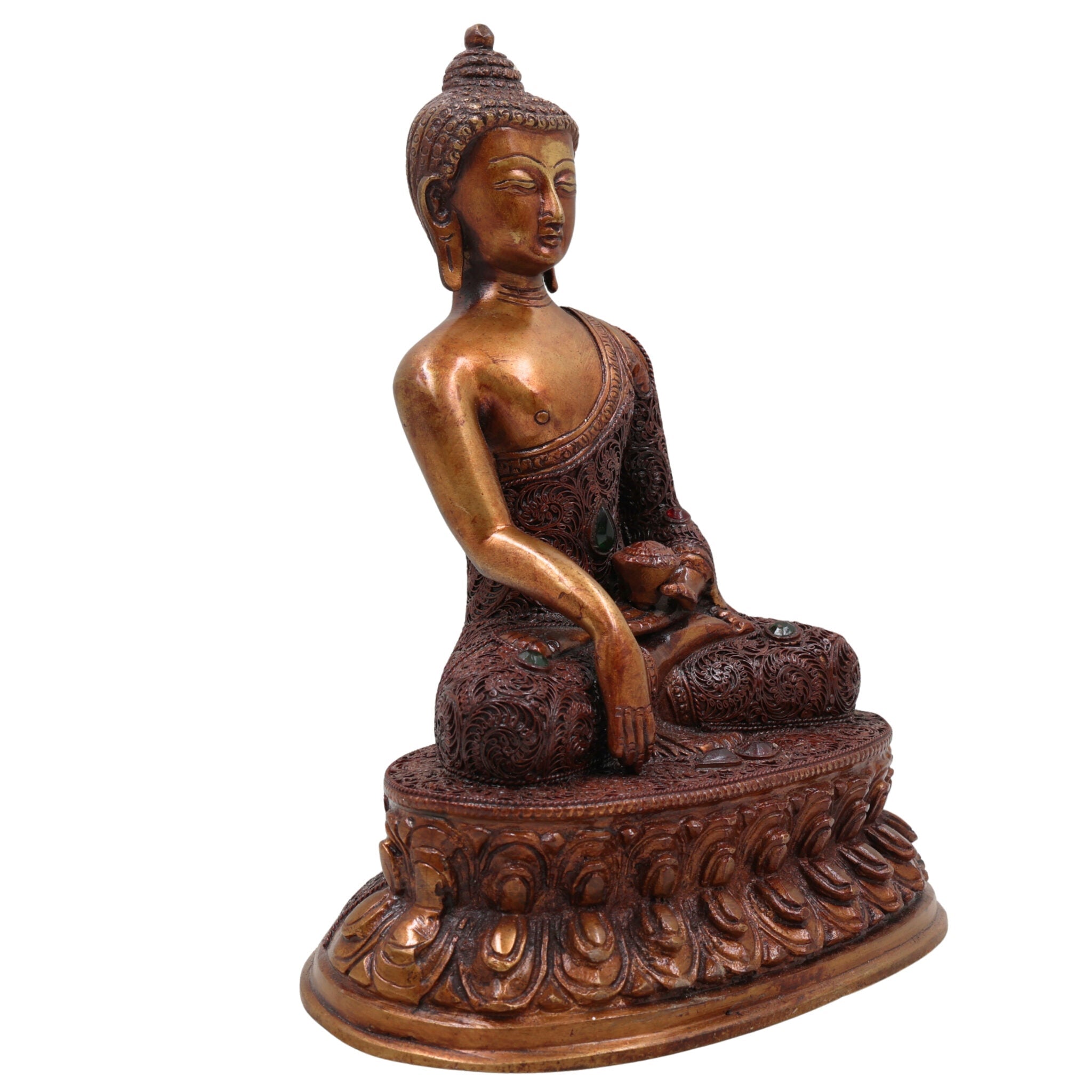 Brass Handcrafted Gautam Buddha Idol | Shakyamuni Tathagata Statue for Home Temple, Meditation, Vastu & Spiritual Decor, Brown, 10 Inch