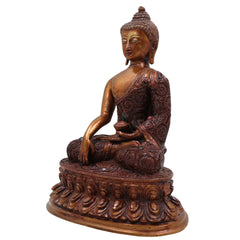 Brass Handcrafted Gautam Buddha Idol | Shakyamuni Tathagata Statue for Home Temple, Meditation, Vastu & Spiritual Decor, Brown, 10 Inch