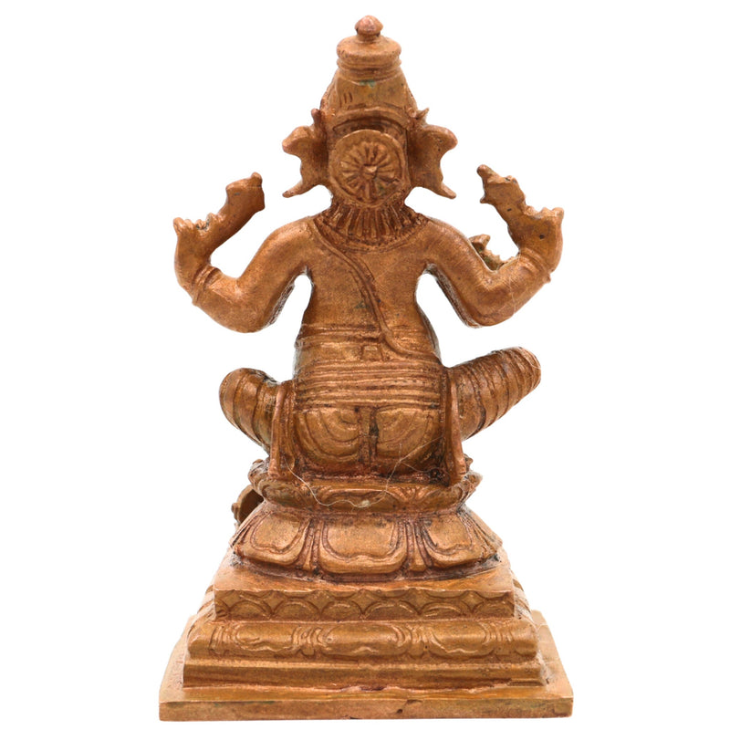 Bronze Panchaloha Ganesha Idol, Vinayaka Ganapati Bappa Murti, Handcrafted Chola Art Vighneshwara Vinayagar Statue for Home Temple & Gifting, Brown, 3 Inch, 1 Piece