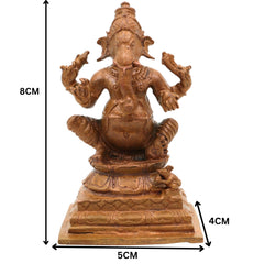 Bronze Panchaloha Ganesha Idol, Vinayaka Ganapati Bappa Murti, Handcrafted Chola Art Vighneshwara Vinayagar Statue for Home Temple & Gifting, Brown, 3 Inch, 1 Piece